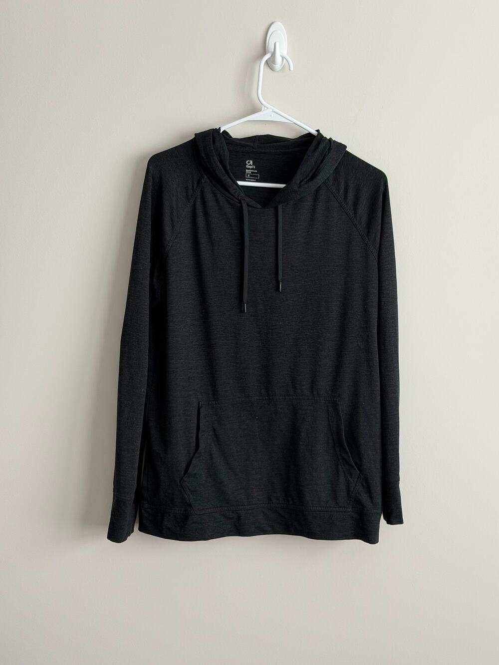 GapFit Brushed Tech Jersey Hoodie Heather Black Size Small